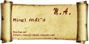 Mingl Atád névjegykártya